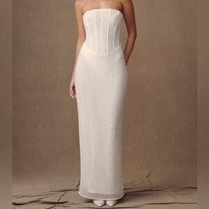 NWT Meshki Gemma Strapless Sequin Maxi Dress - White